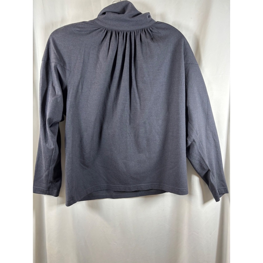 Michii Moon for Sanyo Womens 100% Wool Long Sleeve Button Top Charcoal Grey‎ 8